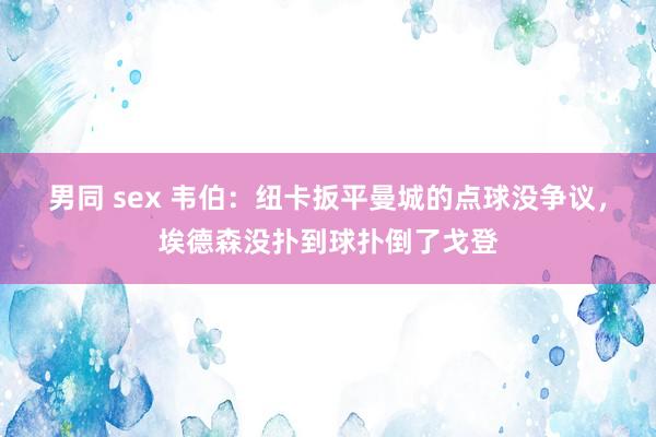 男同 sex 韦伯：纽卡扳平曼城的点球没争议，埃德森没扑到球扑倒了戈登