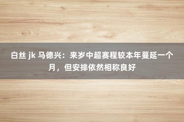 白丝 jk 马德兴：来岁中超赛程较本年蔓延一个月，但安排依然相称良好