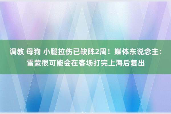 调教 母狗 小腿拉伤已缺阵2周！媒体东说念主：雷蒙很可能会在客场打完上海后复出