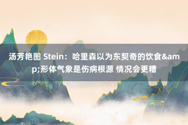 汤芳艳图 Stein：哈里森以为东契奇的饮食&形体气象是伤病根源 情况会更糟