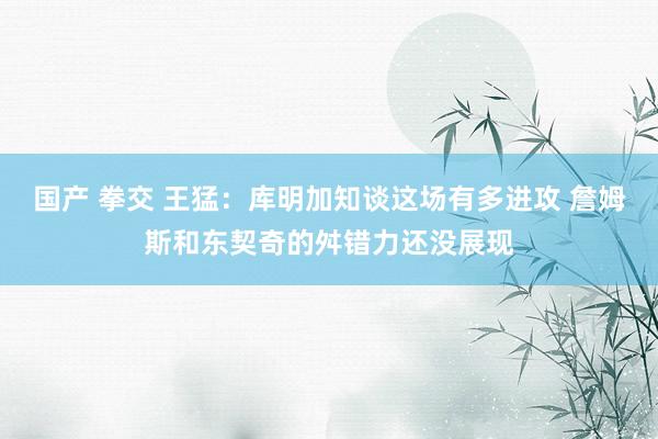国产 拳交 王猛：库明加知谈这场有多进攻 詹姆斯和东契奇的舛错力还没展现
