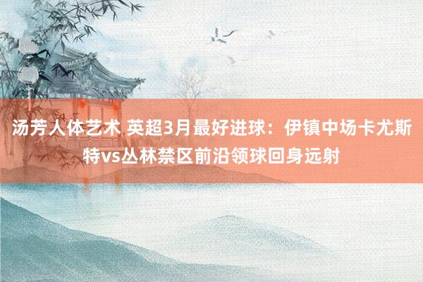 汤芳人体艺术 英超3月最好进球：伊镇中场卡尤斯特vs丛林禁区前沿领球回身远射